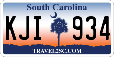SC license plate KJI934