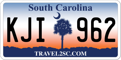 SC license plate KJI962