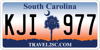 SC license plate KJI977