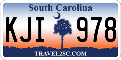 SC license plate KJI978