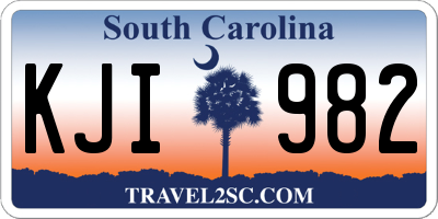 SC license plate KJI982