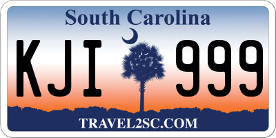 SC license plate KJI999