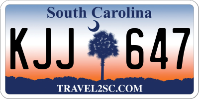 SC license plate KJJ647