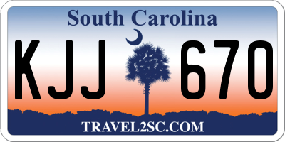 SC license plate KJJ670