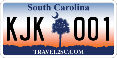 SC license plate KJK001