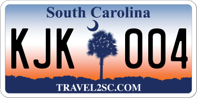SC license plate KJK004