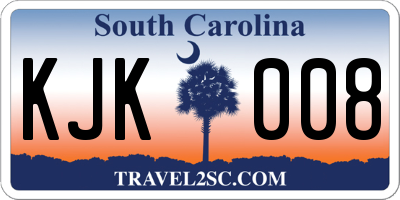 SC license plate KJK008