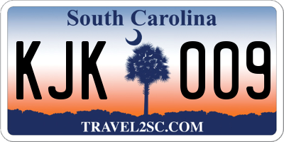 SC license plate KJK009