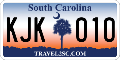SC license plate KJK010