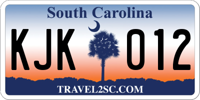 SC license plate KJK012