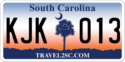 SC license plate KJK013