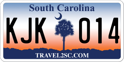 SC license plate KJK014
