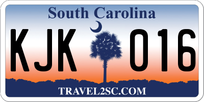 SC license plate KJK016