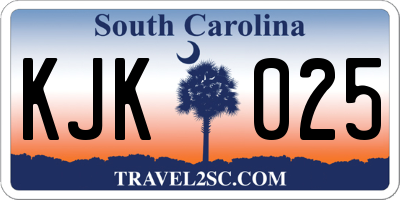 SC license plate KJK025