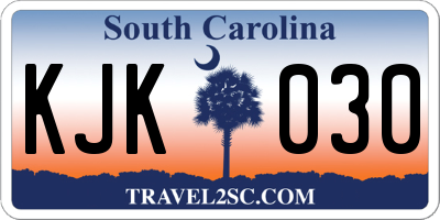 SC license plate KJK030