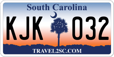 SC license plate KJK032
