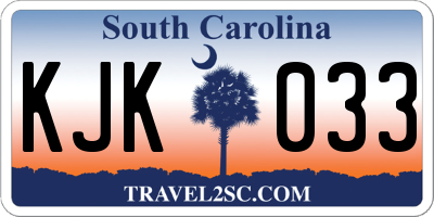 SC license plate KJK033