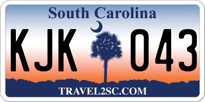 SC license plate KJK043