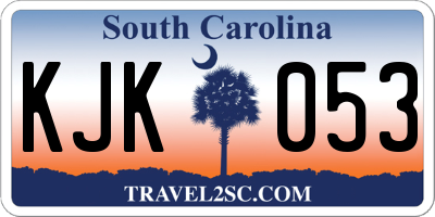SC license plate KJK053