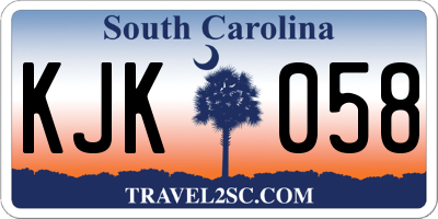 SC license plate KJK058