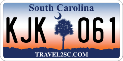 SC license plate KJK061