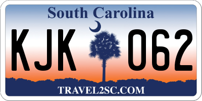 SC license plate KJK062