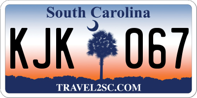 SC license plate KJK067