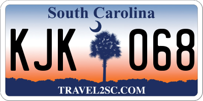 SC license plate KJK068
