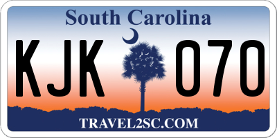 SC license plate KJK070