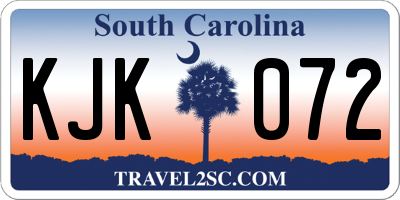 SC license plate KJK072