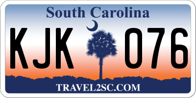 SC license plate KJK076