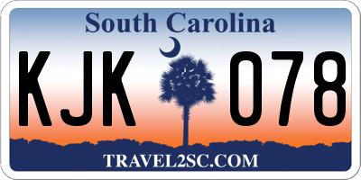 SC license plate KJK078