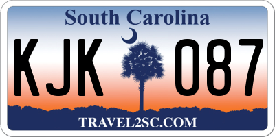 SC license plate KJK087