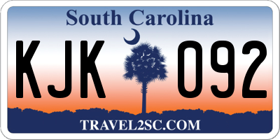 SC license plate KJK092