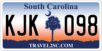 SC license plate KJK098
