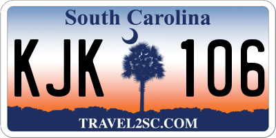 SC license plate KJK106