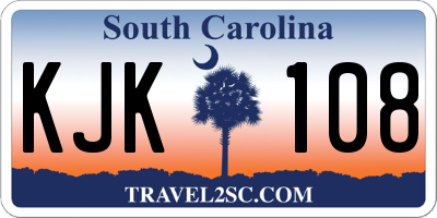 SC license plate KJK108