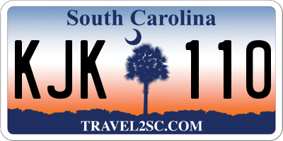SC license plate KJK110