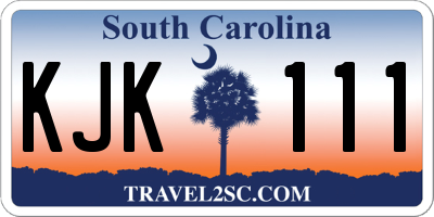 SC license plate KJK111