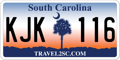 SC license plate KJK116