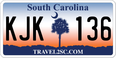 SC license plate KJK136