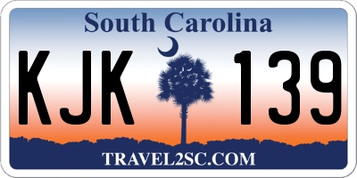 SC license plate KJK139