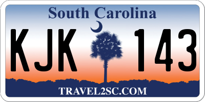 SC license plate KJK143