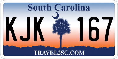SC license plate KJK167