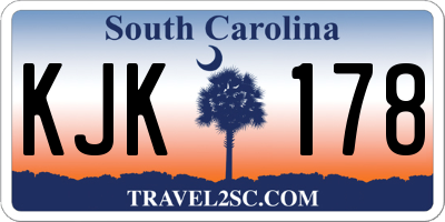 SC license plate KJK178
