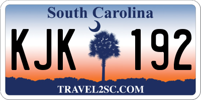 SC license plate KJK192