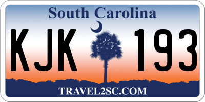 SC license plate KJK193