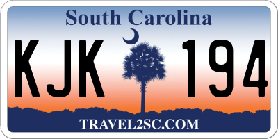 SC license plate KJK194