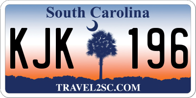 SC license plate KJK196