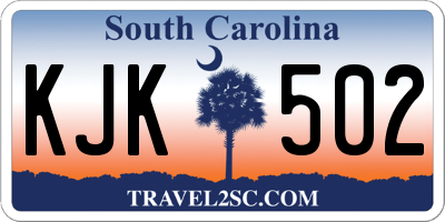 SC license plate KJK502